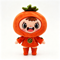 Aangepaste schattige persimmon fruitfiguur katoenen pluche speelgoed milieuvriendelijk zacht knuffel cartoon pop OEM ODM lage minimale bestelhoeveelheid groothandel cadeau
