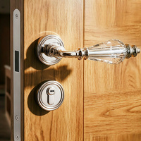 Französisches Luxus-Kristall-Türschloss im Europäischen Stil mit Geräuschlosem Hebel aus Zinklegierung für Schlafzimmer, Holztüren, Hotels und Küchen