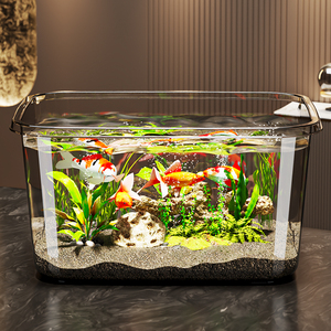 Wholesale Style New Small Goldfish Desktop Aquarium <strong>Fish</strong> <strong>Tank</strong> Thick Material Durable Transparent PET <strong>Fish</strong> <strong>Tank</strong> - Product Image 1