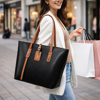 Sac fourre-tout en cuir de luxe élégant et durable, grande capacité, texture lisse, indispensable pour le bureau