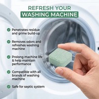 Tablettes effervescentes nettoyantes et détartrantes pour lave-linge, nettoyage en profondeur du tambour intérieur
