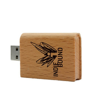 Venta al por mayor de madera USB flash drive logotipo personalizado forma de libro Memory Sticks promoción regalo grabado logotipo libro de madera USB Stick