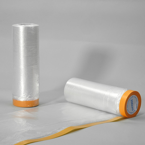 Película de enmascarar de plástico para pintura, rollo de lámina plástica para pintores, papel de enmascarar con cinta para pintura automotriz - Product Image 6