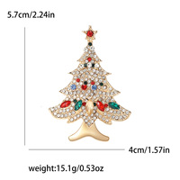 Broche Arbre de Noël Créative en Alliage de Zinc Émaillé avec Pierres Naturelles et Strass, Style Européen et Américain, pour Mariage et Vêtements