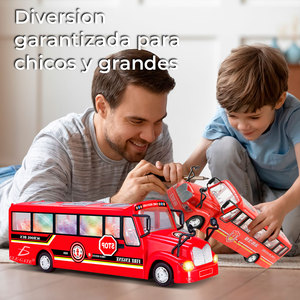 Camión de bomberos de juguete con luz y sonido para niños, juego educativo - Product Image 1