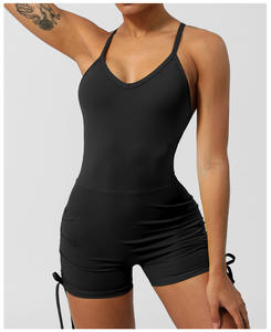 Mono de una pieza de secado rápido al por mayor para gimnasio y Fitness, ropa deportiva para yoga, entrenamiento ahuecado en la espalda, mono atlético para mujer - Product Image 3