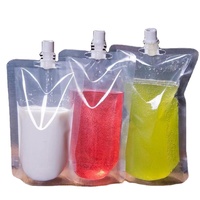 Sacs à bec transparents en plastique, 50 pièces, brassage à froid, café yaourt, emballage de liquide, pochette support avec bec