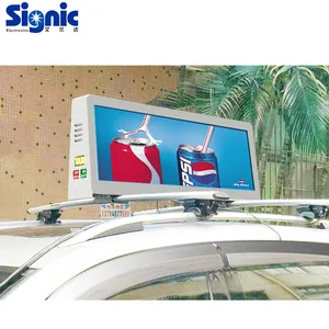 Signic waterproof IP65 led signs shenzhen factory P3.33mm full color taxi top led panel