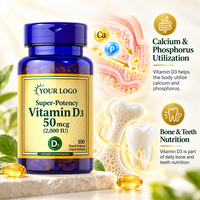 OEM ODM Vitamine D3 2000 UI Gélules Molles Cholecalciférol Nutrition Os et Dents Complément Alimentaire Marque Privée Usine Vente en Gros en Vrac