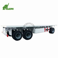 Remorque porte-conteneurs à plateau plat 2/3/4 essieux, 20-100T, robuste, pour transport logistique portuaire de conteneurs de 20 et 40 pieds
