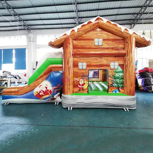 Castillo inflable navideño con tobogán, combo comercial, brincolín inflable para niños - Product Image 1