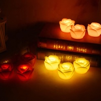 Led Rose Blume Kerze Tee licht romantische Hochzeits dekoration Party flammen lose Paraffin Wachs Tee licht Kerze