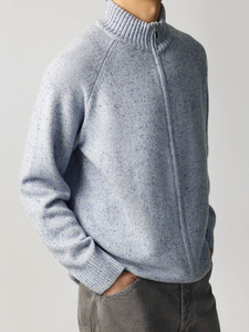 Suéter de Punto Personalizado con Logotipo para Hombre, Estilo Urbano, Cuello Alto, Cierre Completo, Informal, para Otoño e Invierno, Transpirable - Product Image 1