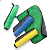 High-density Custom logo Double-sided 600gsm Microfiber Cleaning Cloths Car Washing Coral Fleece Towel