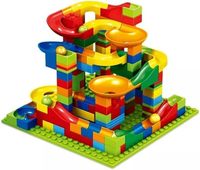 165 buah ukuran kecil blok marmer balap blok lari berbagai trek geser blok bangunan corong geser DIY set bata mainan anak