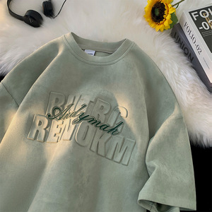 Tùy chỉnh Heavyweight yếu tố cần thiết người đàn ông Áo Thun quá khổ axit rửa Mens Đồng bằng cổ điển 3D dập nổi bông <span class=keywords><strong>TEE</strong></span> t Áo sơ mi - Product Image 4