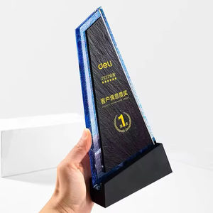 पुजियांग थोक खाली उच्च गुणवत्ता वाले संगमरमर क्रिस्टल ट्रॉफी रंगीन क्रिस्टल ट्रॉफी के लिए संगमरमर आधार - Product Image 4