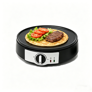 Plaque de cuisson et crêpière rotative 2-en-1 de 300 mm de diamètre, détachable et réversible, avec revêtement antiadhésif - Product Image 1