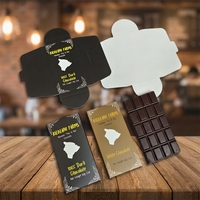 Boîte d'emballage en carton alimentaire pour chocolat, structure à verrouillage par pression, sans adhésif, pour barres de chocolat noir et blanc, design personnalisé