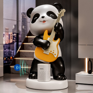 Ours guitariste, grand ornement de bureau |   Haut-parleur intelligent Bluetooth AI |   Peint à la main, Premium, Nouvel An chinois, Graduation - Product Image 4