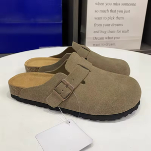 Mules personnalisées unisexes de haute qualité, antidérapantes, en cuir véritable et liège, avec soutien de la voûte plantaire pour femmes, sabots et mules en cuir - Product Image 6