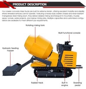 Nueva Minimezcladora de Concreto Portátil de 500L, Pequeña, <span class=keywords><strong>Autocargable</strong></span>, Diésel, con Orugas, Bomba de Engranajes y Componentes Principales del Motor - Product Image 5