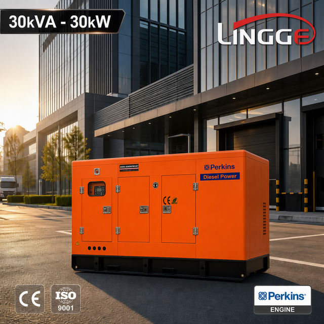 30kVA 30kW Silent Diesel Generator Set Parkins Engine 3 Phase 380V Water Cooled CE ISO9001 Electric Genset for Commercial Backup