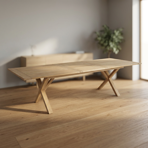 Outdoor Modern Rectangle Solid Teak Foldable Extendable Waterproof Eco-Friendly Durable Dining <b>Table</b> for Garden and Patio - Product Image 4