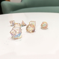 Dés de pierres précieuses Verre prisme arc-en-ciel personnalisé DND Gem Dice 16mm D6 Stone Polyhedral Dice Set Glass