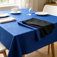 Rouleau de tissu non tissé gaufré à motif intégral bleu roi/noir, élégant et grandiose pour la nappe de table