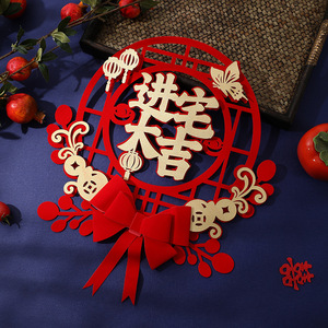 Décoration de maison Magpie, 40 cm, tissu rouge, à suspendre à la porte, cadeau de mariage porte-bonheur - Product Image 4