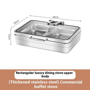 Matériel de restauration Yolecen, réchaud rectangulaire en acier inoxydable avec couvercle visible, réchaud électrique pour aliments, pour hôtel - Product Image 6