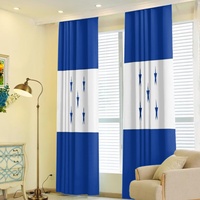 Rideau occultant en polyester satiné à motif drapeau national du Honduras, résistant à la chaleur, décoration pour salon, chambre d'enfant