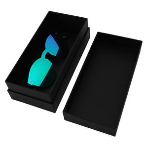 Étui à lunettes rectangulaire noir avec couvercle supérieur et inférieur, boîte de rangement en carton rigide, grande capacité, emballage pour lunettes de soleil, automne 2024 - Product Image 5