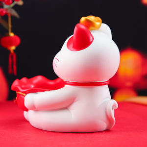 Nuovi arrivi " Attrai Ricchezza e Buona Fortuna "   Tendenza nazionale: portaoggetti a forma di gatto portafortuna, grande composizione floreale, decorazioni per la casa - Product Image 4