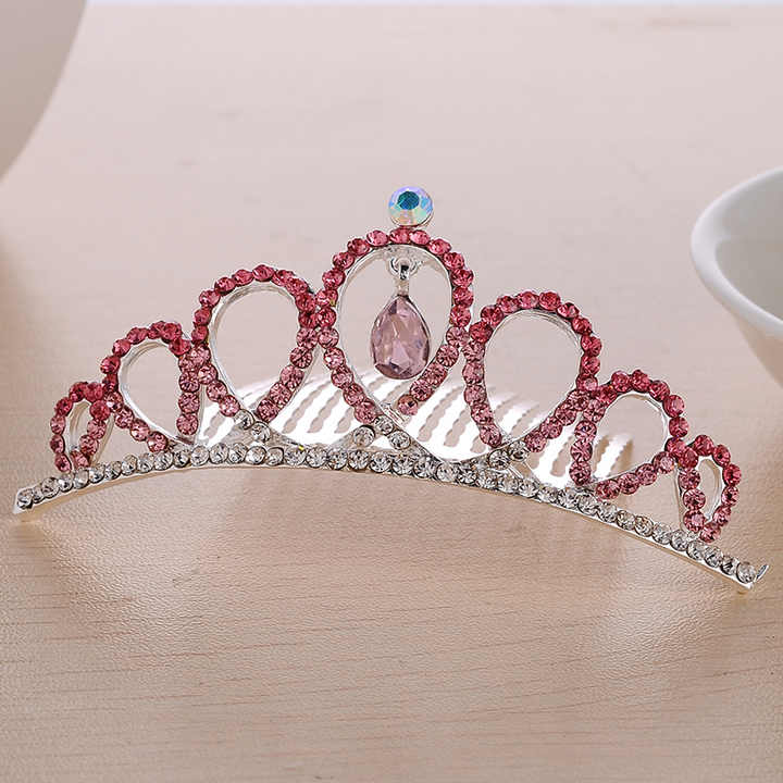 Corona Da Principessa Con Cristalli Rosa: Tiara Vintage Per Sposa, Ballo E Compleanno - 4