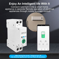 Disjoncteur intelligent Tuya Zigbee 63A AC 1P avec télécommande, relais de mesure d'énergie 220V, interrupteur intelligent MCB pour pompe à eau