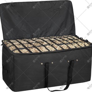 Bolsa de almacenamiento de heno para caballos, 44x18x22 pulgadas, bolsa de alimentación ecuestre para exteriores con cremallera de gran capacidad y asa para uso en granjas ecuestres - Product Image 2