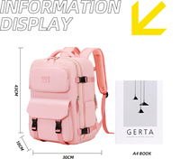 Sac à dos de voyage grande capacité imperméable avec logo personnalisé, compartiment pour ordinateur portable et poche pour passeport pour les voyages d'affaires