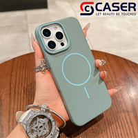 Funda Delgada con Círculos Simples para iPhone 14-17, Textura Refinada Sedosa, Mate, Magnética, de Silicona Sólida