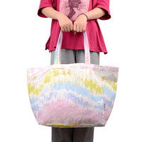 Herbruikbare En Duurzame Custom Tote Bag Hoge Kwaliteit Katoenen Canvas Draagtas Kleurrijke Strand Draagtas