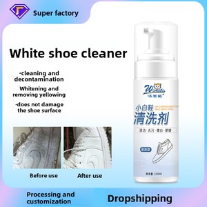 Nettoyant pour chaussures blanches sans eau 150ml, sans rinçage, pour chaussures de sport et de tennis, élimine les <span class=keywords><strong>taches</strong></span> de graisse jaunes, mousse blanchissante, nettoyage à sec - Product Image 4