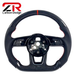 Volante Deportivo Personalizado de Cuero Genuino y Fibra de Carbono para <span class=keywords><strong>Audi</strong></span> B9 A3 A4 A5 RS3 <span class=keywords><strong>RS4</strong></span> S3 S4 S5 A6 A7 A8 Q5 Q7 Q8, <span class=keywords><strong>Interior</strong></span> de Auto - Product Image 1