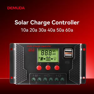 Controlador de Panel Solar de 12V/24V CC, Salida Automática de 10a 20a 30a 40a 50a 60a, Controladores de Carga Solar PWM Inteligentes Multifunción - Product Image 1
