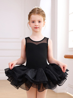 Robe de tutu de ballet pour filles, sans manches, en maille, justaucorps de danse pour tout-petits, costume classique en polyester/rayonne pour spectacle sur scène