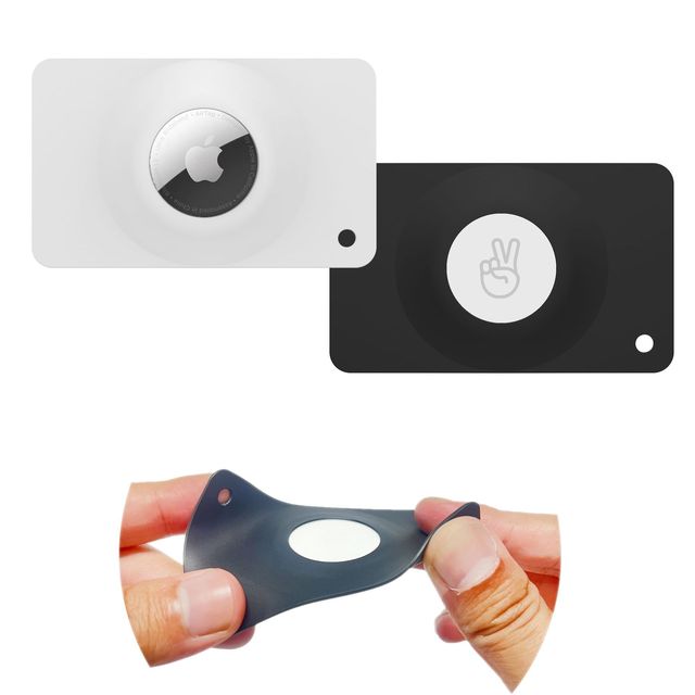 Airtag Holder GPS Airtags Wallet Case Card Keychain Plain Design Silicone 4 Pack Dual System Pet Gifts