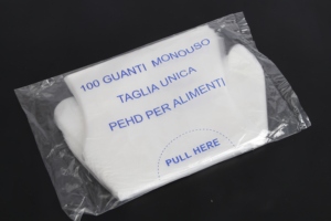 Paquet de 100 gants de ménage en PEHD de sécurité en <span class=keywords><strong>plastique</strong></span> polyéthylène jetables de qualité alimentaire dans la cuisine - Product Image 2