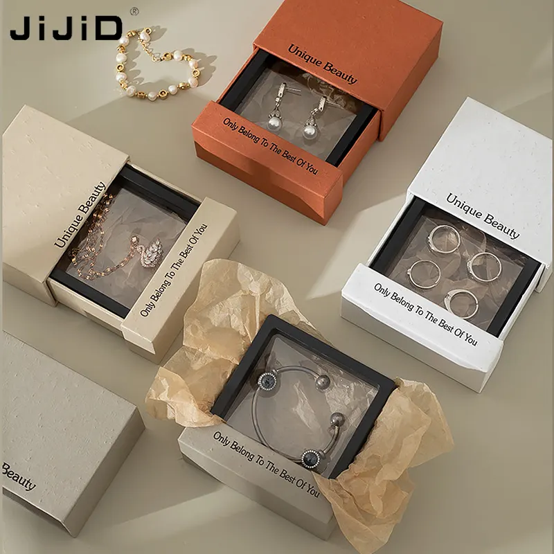 Jijid Custom Mooie Sieraden Doos Met Handvat Cadeau Juweel Pakket Doos Met Sieraden Zakje Logo Sieraden Doos