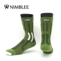 Chaussettes de ski et de randonnée en laine mérinos avec logo personnalisé, chaussettes de sport d'hiver épaisses à col tricoté avec logo, chaussettes de course à pied