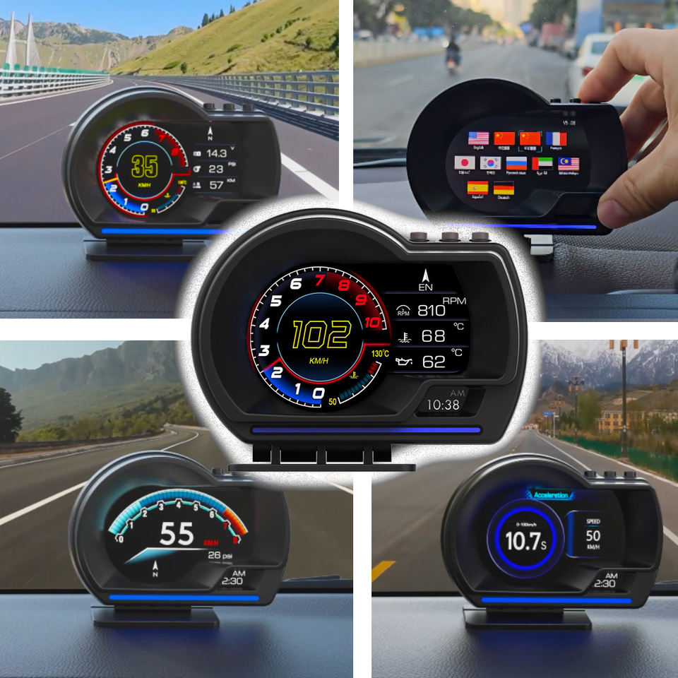 P6 OBD+GPS Smart Speedometer - Universal Car Gauge HUD